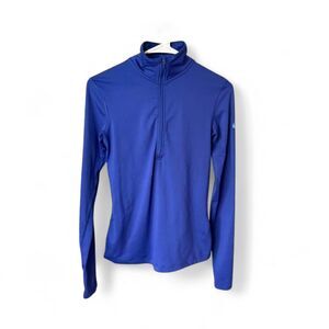 Nike Dri-FIT Blue Quarter Zip Athletic Top Women’s Small Running Pullover